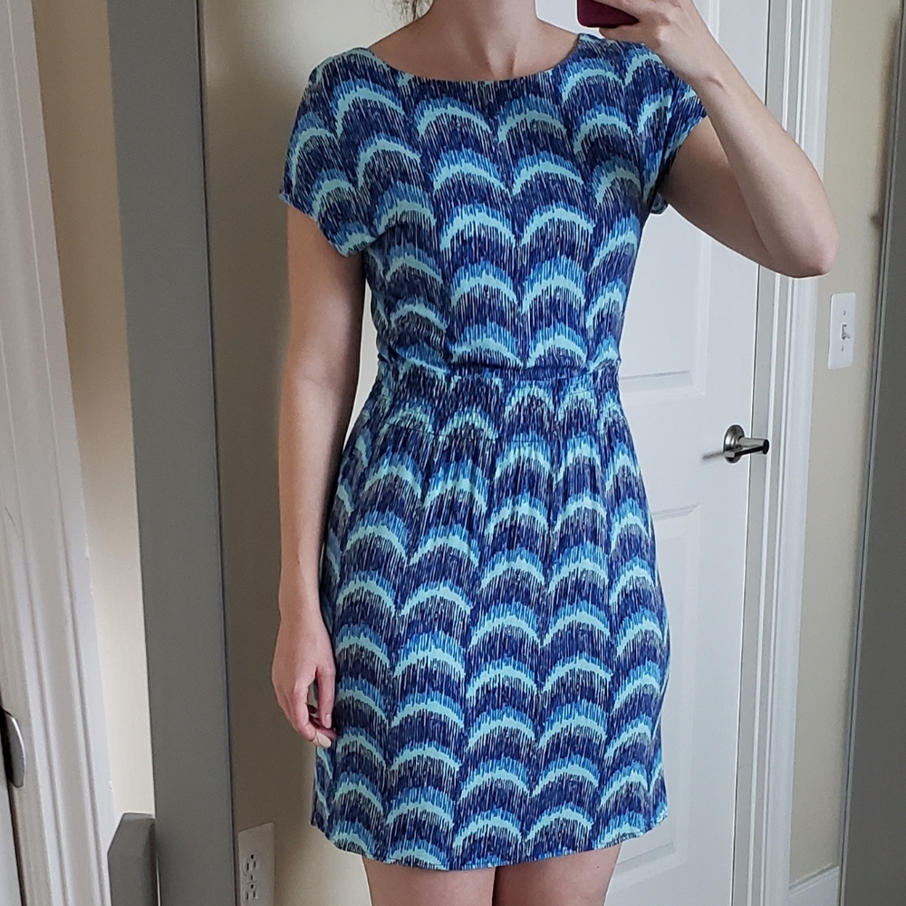 Lilly Pulitzer Blue Printed Jersey Dress Sz S